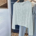 thumbnail image 5 of Lmueinov Womens Plus Size Lace Cardigan Sweaters Sheer Long Sleeve Open Front Lightweight Cover Up Trendy Scalloped Hem Summer Beach Top S-5XL, 5 of 8