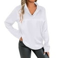 thumbnail image 3 of Womens Summer Outfits, Womens Shirts, Stylish Women's V Neck Satin Blouse Long Sleeve Casual Shirt for Everyday Spring Fall Elegant Basic Outfit, 3 of 9