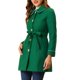 thumbnail image 4 of Abrigo largo elegante de invierno para mujer con cuello de solapa en verde XS, 4 of 7