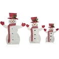 thumbnail image 4 of Northlight Set of 3 LED Lighted Family of Snowmen Outdoor Christmas Decoration, 4 of 6