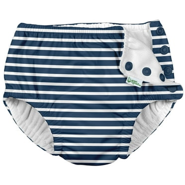 i Play Boys Reusable Absorbent Baby Swim Diapers Navy Fish Geo 6 Months