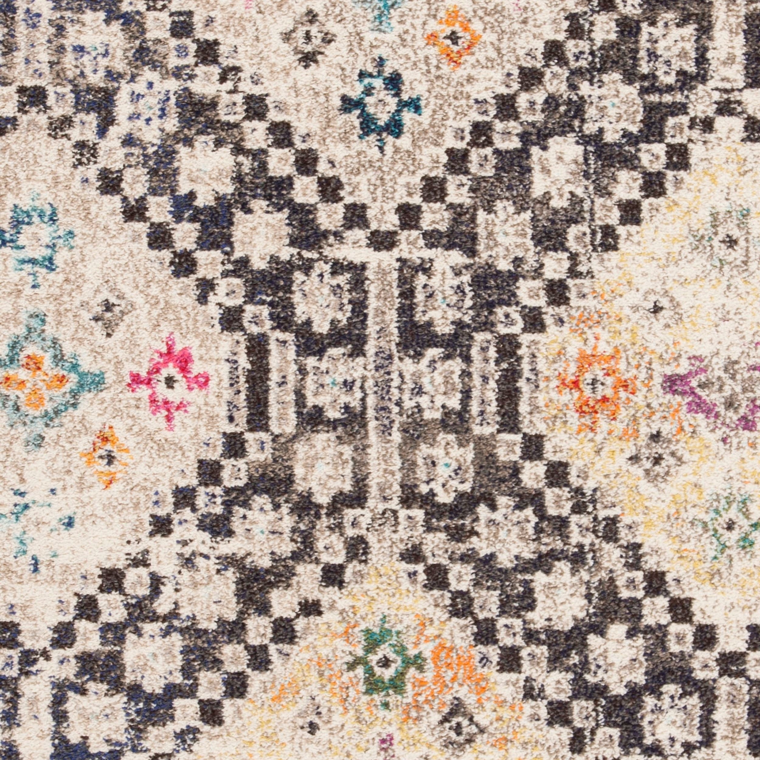 SAFAVIEH Madison Lanford Vintage Geometric Area Rug, Black/Yellow, 5'3" x 7'6"