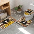 thumbnail image 3 of FMSHPON Boho Sunflower Girl 4 Piece Bathroom Set Shower Curtain Bath Rug Contour Mat and Toilet Lid Cover, 3 of 8