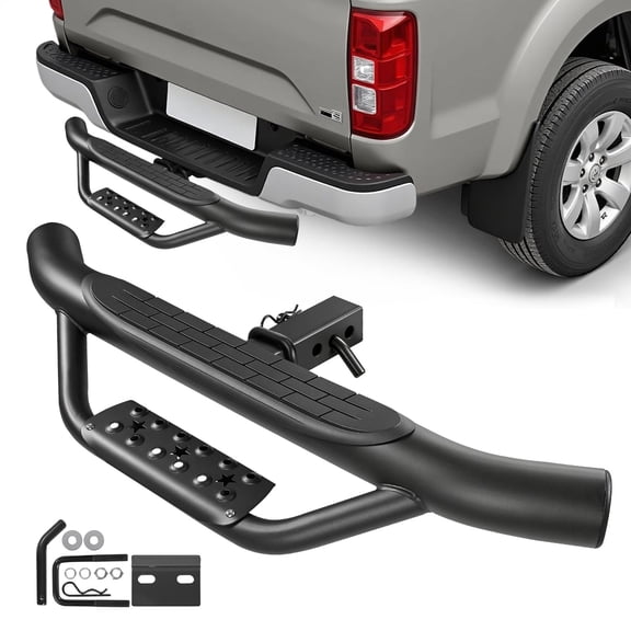 VEVOR Hitch Step for 2 Inch Receiver, Universal Rear Bumper Guard Protector with 350 LBS Load Capacity, Strong Mild Steel Construction with Pin Kit and Stabilizer, Fit for Truck, SUV, Pickup, Trailer