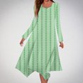 thumbnail image 2 of Long Dress with Sleeves,Summer Casual Dress,Ladies Fashion Printed Long Sleeved Round Neck Casual Irregular Dress, 2 of 5
