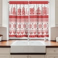 thumbnail image 2 of Ambesonne Nordic Kitchen Curtains, Scandinavian Folk Stripes, 55"x36", White and Dark Pink, 2 of 3