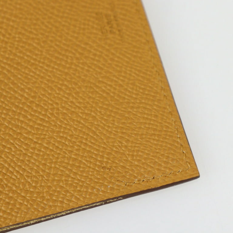 Authenticated Used HERMES Hermes Tarmac PM Passport Case Vo Epsom Sesame  Brown Cover Y Engraved