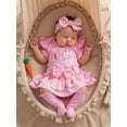 thumbnail image 5 of My First Easter Baby Girl Outfit Bunny Long Sleeve Romper + Layered Ruffle Bloomers Tutu Skirt Shorts + Socks + Headband 4Pcs Cute Clothes Set, 5 of 9