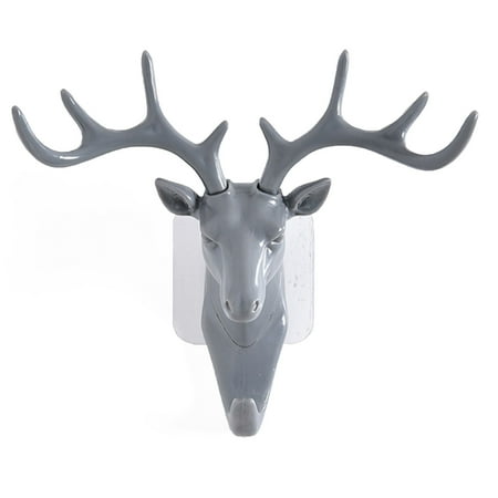 

Wall Mounted Antlers Hook Deer Head Hanger Clothes Coat Animal Hooks