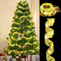 BN-LINK 33Ft Christmas String Lights with 2 Lighting Modes, 100 LED Ribbon Lights, Christmas Tree Decorations Battery Operated for Party Xmas