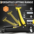 thumbnail image 4 of PYY 3 Ton (6,000 lb) Hydraulic Floor Jack - Low Profile Dual Piston Quick Lift - Heavy Duty Steel, Trolley Design - 2.95-15.35 in Lifting Range - For Car, SUV, Truck - Yellow + Black, 4 of 7