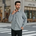 thumbnail image 5 of Men's Long Sleeve Plaid Dress Shirts with Pocket Casual Button Down Shirt Formal Business Tops, 5 of 7