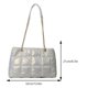 thumbnail image 2 of Bolso de hombro con decoración de cadena para mujer, bolso de mano acolchado de invierno, bolsos de compras (blanco), 2 of 6