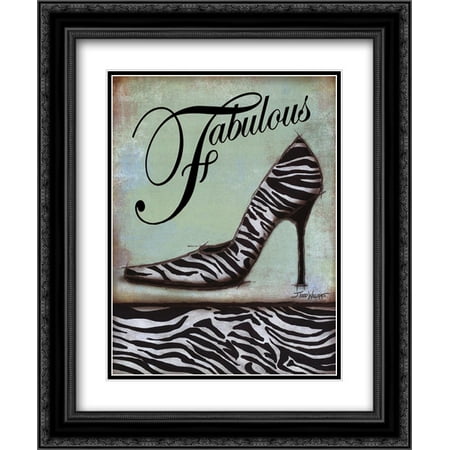 Zebra Shoe 2x Matted 15x18 Black Ornate Framed Art Print by Todd