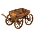 thumbnail image 1 of VERDUGO GIFT Old Country Wood Barrel Wagon Planter, 1 of 2