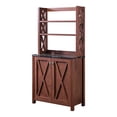 thumbnail image 1 of Furniture of America Schuetz Rustic Wood Multi-Storage Baker Rack in Walnut, 1 of 8