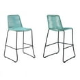 thumbnail image 2 of Shasta 30" Outdoor Metal and Wasabi Rope Stackable Barstool - Set of 2, 2 of 14