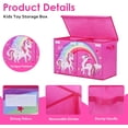 thumbnail image 4 of Coffre à Jouets avec Couvercle Rabattable pour Enfants, Grande Boîte de Rangement Pliable en Oxford avec Poignées pour Garçons Filles, Boîte à Jouets Imperméable Robuste Anti-Poussière pour Chambre Salle de Jeux, 25.5x11.8x15.7 Pouces, 4 of 7