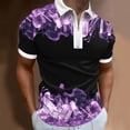 thumbnail image 2 of ZRBYWB Mens Polo Shirt Summer Digital 3D Print Fashion Poster Holiday Beach Lapel Zipper Short Sleeve Shirt Interesting, 2 of 4