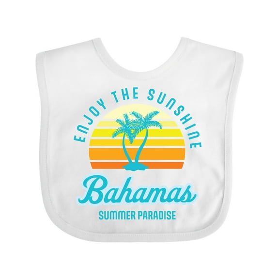 Inktastic Enjoy the Sunshine Bahamas Summer Paradise Boys or Girls Baby Bib