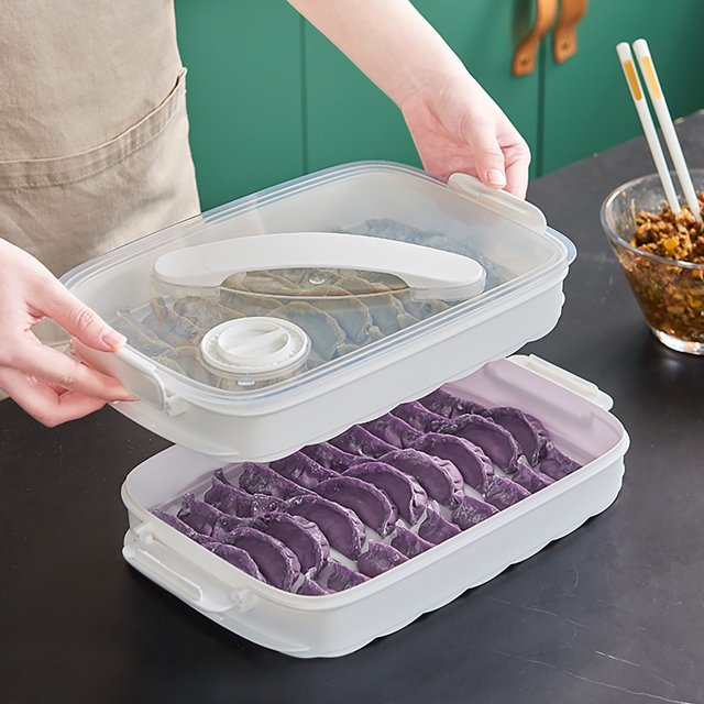 Ganfancp Caja para Dumpling, Caja para Dumpling para Nevera Doméstica, Caja para Conservas Won-Ton de Cocina, Caja para Dumpling con Tapa Ofertas de La Semana 1* Caja para Bolas de Masa