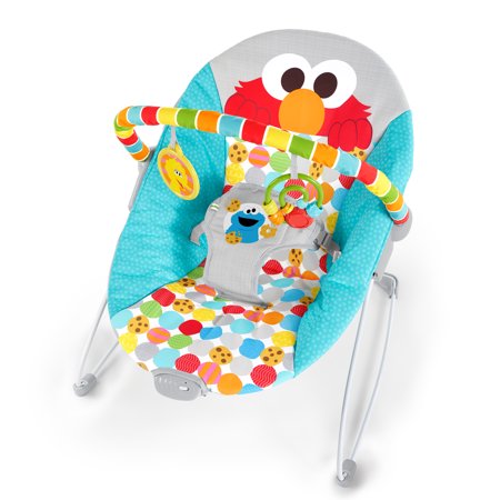 Bright Starts Sesame Street I Spot Elmo! Vibrating Bouncer with Toy Bar