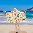 thumbnail image 2 of Yayeee Kids Hooded Towels Toddler Soft Absorbent Beach Bathing Wrap 50" x 23.5", Leaves Pattern, 2 of 5