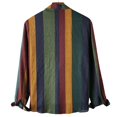 thumbnail image 1 of Camisa informal de manga larga a rayas con bloques de color para hombre Tops sueltos con cuello abotonado, 1 of 2