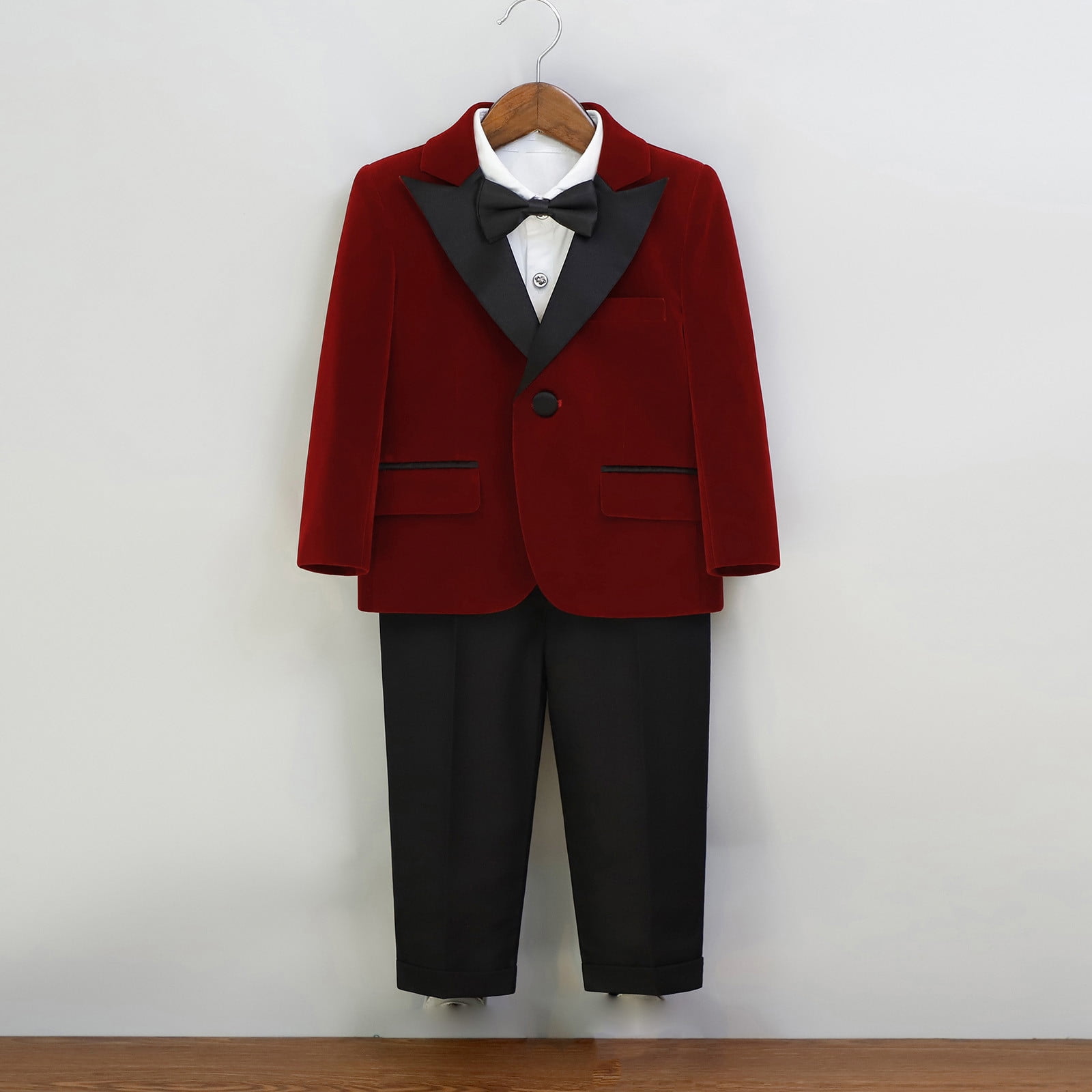 4 Piece Suits for Boys Formal Slim Fit Suit Set Wedding Ring Bearer Outfits Kids Tuxedo Suit First Communion Outfits