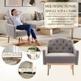 thumbnail image 4 of Muumblus Modern Accent Chair, Teddy Upholstered Single Sofa Chair Sherpa Arm Chair for Living Room and Bedroom, Comfy Armchair with Metal Legs, Gray, 4 of 9