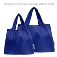 thumbnail image 3 of Wrapables Large & Small Foldable Tote Nylon Reusable Grocery Bags, Set of 2, Blue, 3 of 7