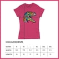 thumbnail image 5 of Tee Hunt Colorful Raptor T-Shirt Dean Russo Neon Dinosaur Pattern Women's T-Shirt Tee, Pink, Medium, 5 of 5