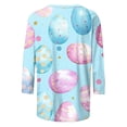 thumbnail image 4 of cocolona Easter Shirts for Women Graphic Tees Cute Crew Neck 3/4 Sleeve Bunny T-Shirts Summer Tops, 4 of 7