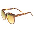 thumbnail image 3 of sunglassLA - Women's Horn Rimmed Color Mirror Lens Oversized Cat Eye Sunglasses - 58mm, 3 of 4