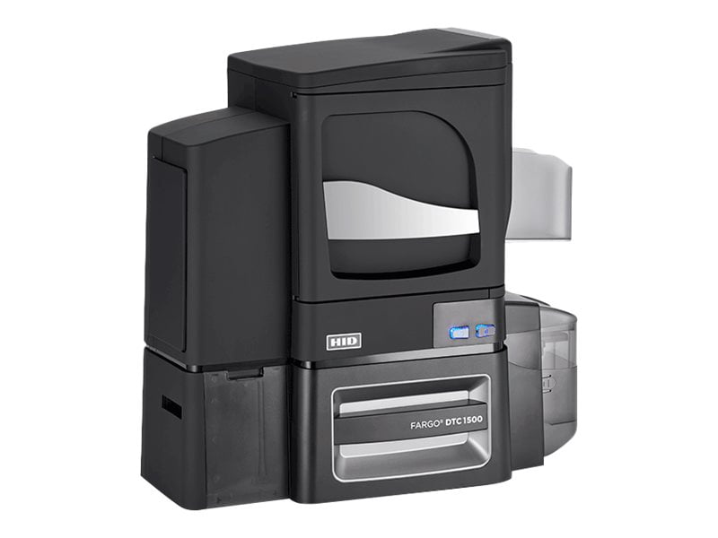 Fargo DTC 1500 - Plastic card printer - color - Duplex - dye sublimation/thermal resin - - 300 dpi - up to 600 cards/hour (mono) / up to 225 cards/hour (color) - capacity: 100 cards - USB 2.0, LAN
