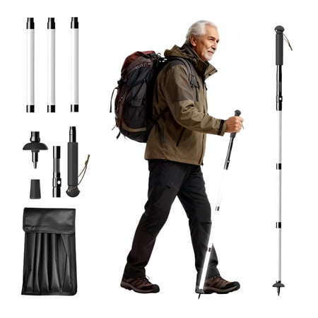 2026 New Survival Hiking Stick Multitool Multi Tool Hiking Stick Lighted Detachable Poles & Bag