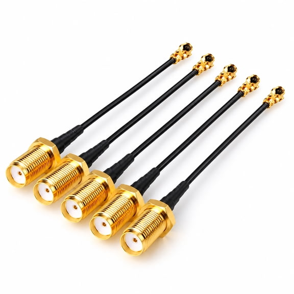 U.FL (IPEX/IPX) to SMA Female Pigtail Cable, 6" 50 Ohm Coaxial Antenna Cable, 5-pack