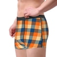 thumbnail image 2 of Pofeuu Warm Orange Plaid Print Men’s Boxer Briefs, Moisture-Wicking Underwear, Regular,Trunk-Small, 2 of 5