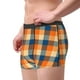 thumbnail image 2 of Balery Warm Orange Plaid Calzoncillos bóxer para hombre, ropa interior de algodón suave y transpirable con cinturilla de nailon-Small, 2 of 5
