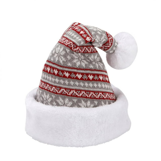 Advancent Gorro de punto de Navidad para adultos, gorros de elfo cálidos para Navidad, gorro de disfraz para fiesta de Navidad, accesorios de decoración Kits de decoración para fiestas rojo gris Advancent HA046870-01