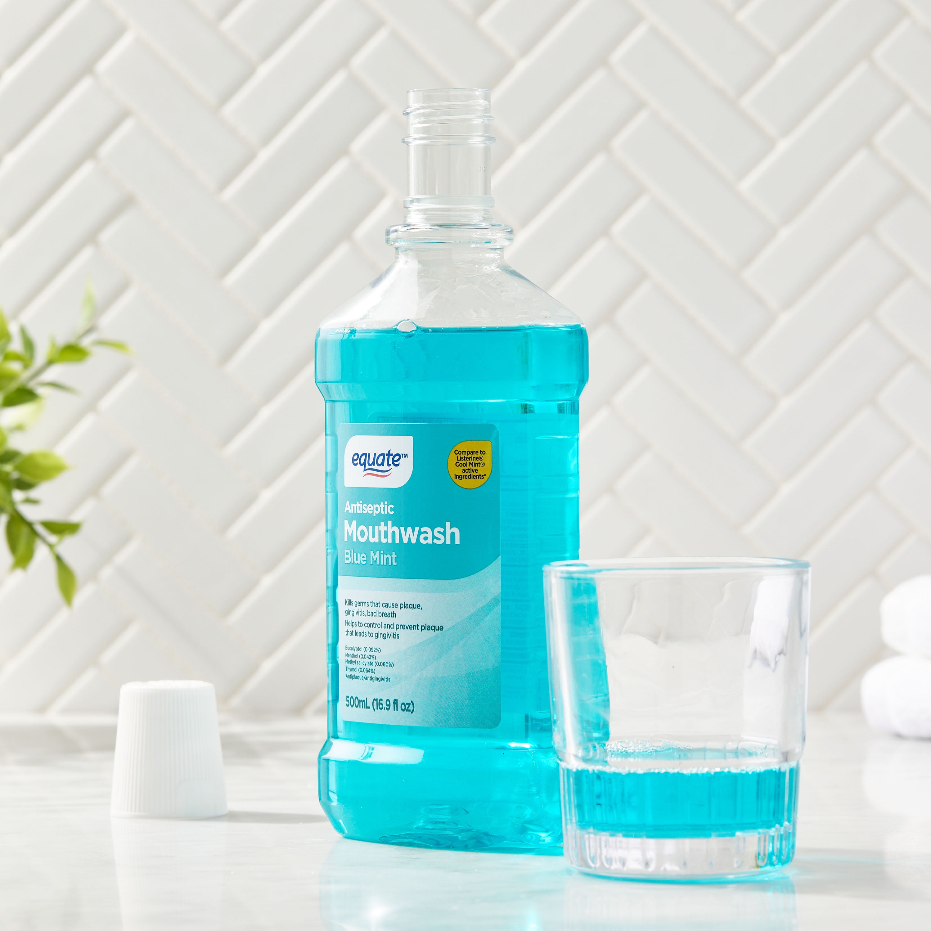 Equate Antiseptic Mouthwash, Blue Mint, 500 mL