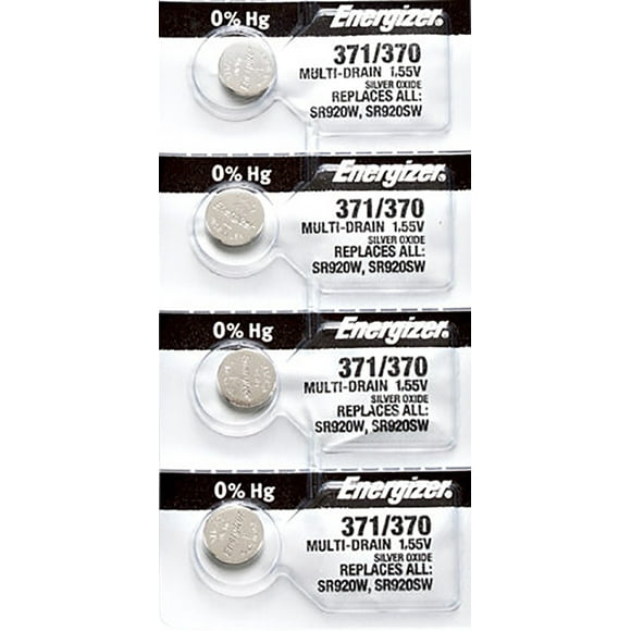 4 x Energizer 371 Watch Batteries, SR920SW or 370 Battery