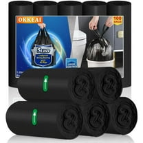 XIQIYY Portable 5L Black Trash Bags - 100 Pack, No Leakage, Quality Material, Ideal for Office, Bathroom, Kitchen & More"