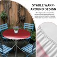 thumbnail image 4 of Modern Red Gradient Stripe Round Fitted Tablecloth with Elastic Edge,Waterproof Table Cloth Fits Tables Up to 55"-60",Wipeable Washable Table Cover for Indoor Outdoor Dinning,Ocean Wave Ombre Theme, 4 of 9