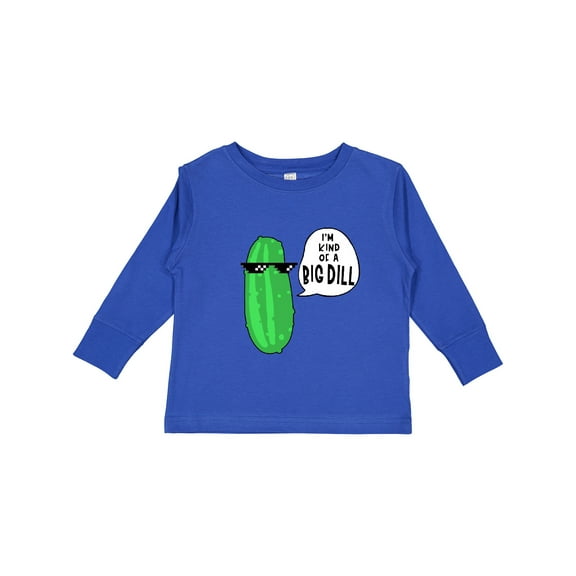 Inktastic I'm Kind of a Big Dill Pickle with Sunglasses Boys or Girls Long Sleeve Toddler T-Shirt