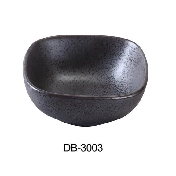 Yanco DB-3003 4 in. Diamond Black Collection Square Bowl, Matte Glaze - 1.75 in. - 6 oz - Pack of 36