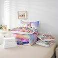 thumbnail image 4 of Erosebridal Dreamy Castle Bedding, Kawaii Rainbow Bed in a Bag, Watercolor Flower Reversible Bed Set, Breathable Bedroom Decorative, 7pcs, 4 of 6