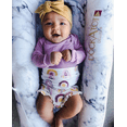 thumbnail image 4 of ITFABS Newborn Baby Girls Summer Suit, Romper+Ruffled Shorts+Solid Bow Headband, 4 of 7