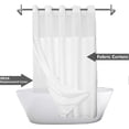thumbnail image 2 of unique Long Shower Curtain Hookless Textured with 71 x 77 Inch Hotel Style with Sheer, 2 of 5