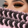 thumbnail image 1 of ORUYROP Mink Lashes Fluffy 6D Curly False Eyelashes Dramatic Faux Mink Lashes that Look Like Extensions Thick Long Volume 8 Pairs Wispy Lashes Pack by, 1 of 7